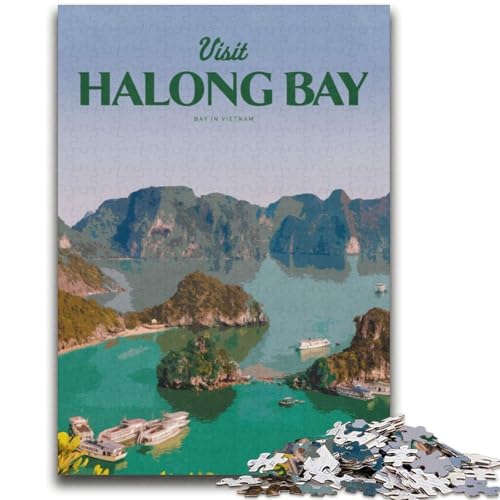 Besuchen Sie die Halong-Bucht, 1000-teiliges Puzzle für Erwachsene, Familienspiel zum Stressabbau, schwierige Herausforderung, Geschenke für Freunde und Familie, 2000 Teile (70x100cm) von LYXIANY