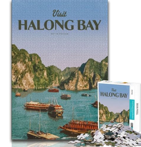 Besuchen Sie die Halong-Bucht, 1000-teiliges Puzzle für Erwachsene und Jugendliche, Quizspiel, Wanddekoration, einzigartige Geburtstags, 50x75cm Besuchen Sie die Halong-Bucht, 1000-teiliges Puzzle für Erwachsene und Jugendliche, Quizspiel, Wanddekoration, einzigartige Geburtstags, 50x75cm von LYXIANY