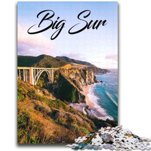 Big Sur Puzzle 1000 Teile für Teenager, Familienspiel zum Stressabbau, schwierige Herausforderung, Geschenke für Freunde und Familie (38x52cm) von LYXIANY