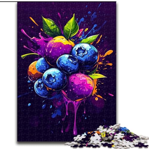 Blueberry Art Puzzle für Erwachsene, 1000 Teile, Lernspiele, DIY-Spielzeug mit passendem Poster und Quizblatt, für Kinder ab 14 Jahren (26x38cm) von LYXIANY