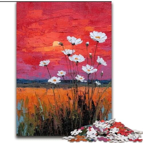 Blumen-Ölgemälde-Puzzle für Erwachsene, 1000 Teile, Spielzeug, Lernspiele, Stressabbau, Wichtelgeschenke für Kinder ab 14 Jahren (26x38cm) von LYXIANY