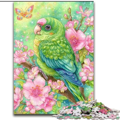 Blumen-Papageien-Puzzles für Erwachsene und Jugendliche, pädagogisches Stressabbau-Spielzeug, ganze Familie (50x75cm) von LYXIANY