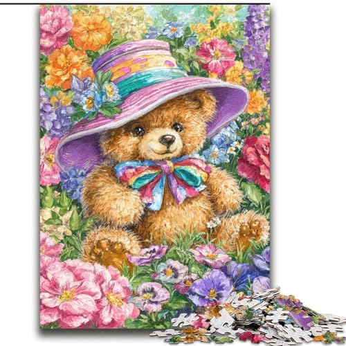 Blumen-Teddybär-Puzzle für Erwachsene, 2000 Teile, schwierig, geeignet für Kinder ab 14 Jahren, Familienspaß, ganze Familie (70x100cm) von LYXIANY