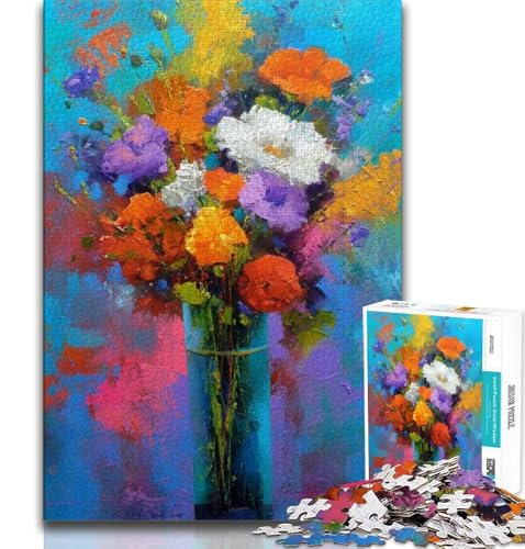 Blumen in Einer Vase, Mal-Puzzle für Erwachsene und Teenager, Puzzle, Spielzeug, Lernspiele, Stressabbau, Wunschliste mit Weihnachtsmann (38x26cm) von LYXIANY