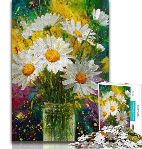 Blumen in Einer Vase, Malpuzzle für Erwachsene, 1000 Teile, anspruchsvoll zu vervollständigen, Aber lustiges und humorvolles Lernspiel zum Geburtstag (38x26cm) von LYXIANY