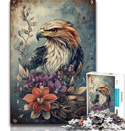 Blumenadler-Puzzle für Teenager, 1000 Teile, Lernspiel, Herausforderung, Spielzeug, einzigartige Heimdekoration und Geschenke (75x50cm) von LYXIANY