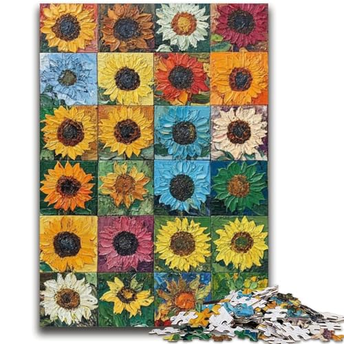 Blumencollage-Puzzles für Erwachsene und Teenager, Puzzle, Spielzeug, Lernspiele, Stressabbau, tolle Geschenke und Spielzeuge (50x75cm) von LYXIANY