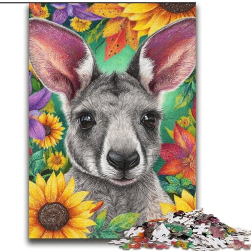 Blumenkänguru-Puzzle, 2000 Teile, für Jugendliche ab 14 Jahren, Geschenkideen zur Heimdekoration (70x100cm) von LYXIANY