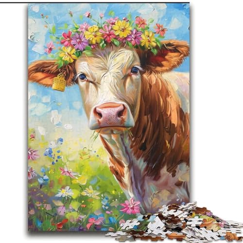 Blumenkuh-Puzzle für Teenager, 2000 Teile, Stressabbau, schwierige Herausforderung für die Heimdekoration für 14+ (70x100cm) von LYXIANY