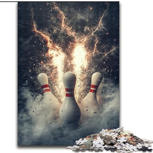 Bowling-Sport-Puzzle, 1000 Teile, für Erwachsene und Jugendliche, entspannendes intellektuelles Lernspielzeug, Lernspiel für Geburtstag, Weihnachten (50x75cm) von LYXIANY