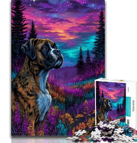 Boxer-Hunde-Puzzle 1000 Teile für Erwachsene und Jugendliche, Lernspielzeug, ganze Familie (38x26cm) von LYXIANY
