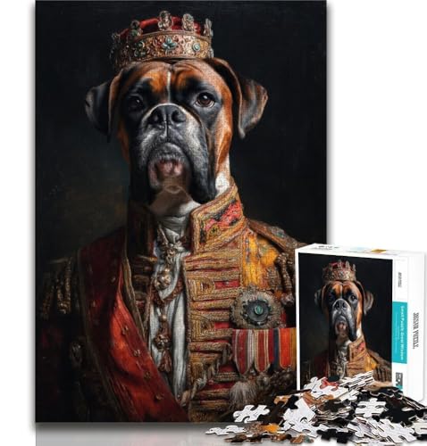 Boxer-Hunde-Puzzle 1000 Teile für Teenager, Lernspiele, Heimdekoration, Geschenk für die ganze Familie (50x75cm) von LYXIANY