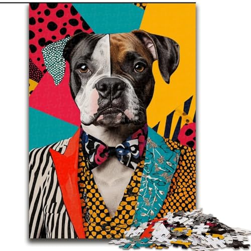 Boxer-Hunde-Puzzle 1000 Teile für Teenager-Geschenke, pädagogisches Spielzeug zum Stressabbau, ganze Familie (50x75cm) von LYXIANY