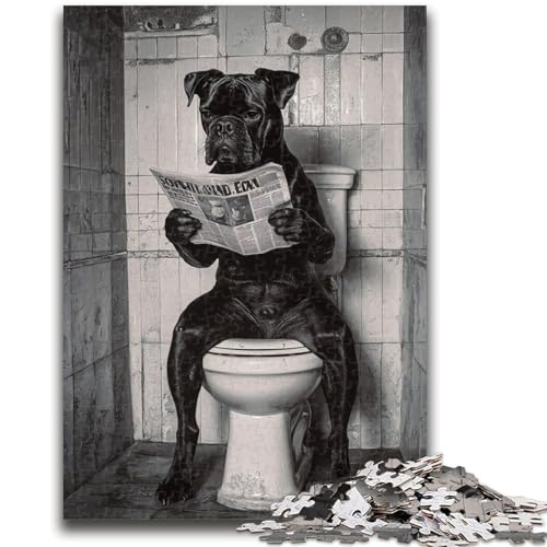 Boxer-Hunde-Puzzle für Erwachsene, 1000 Puzzles, Familienspiel, Stressabbau, schwierige Herausforderung, Wichtelgeschenke (38x26cm) von LYXIANY