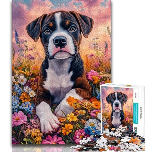 Boxer-Hunde-Puzzle für Erwachsene, 1000 Teile, anspruchsvoll zu vervollständigen, Aber lustig und humorvoll, einzigartige Heimdekoration und Geschenke (50x75cm) von LYXIANY