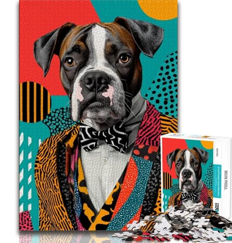 Boxer-Hunde-Puzzle für Erwachsene, 1000 Teile, anspruchsvolles Spielgeschenk, ganze Familie (38x26cm) von LYXIANY