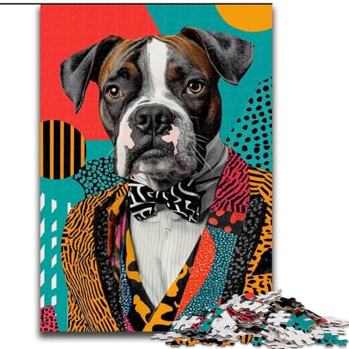 Boxer-Hunde-Puzzle für Erwachsene, 1000 Teile, geeignet für Personen ab 14 Jahren, Geschenkideen zur Heimdekoration (26x38cm) von LYXIANY