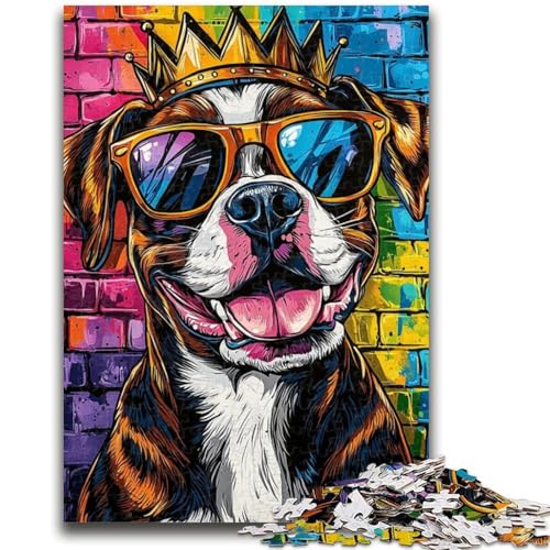 Boxer-Hunde-Puzzle für Erwachsene und Teenager, anspruchsvolles Spiel und Familienspiel, ganze Familie (38x26cm) von LYXIANY