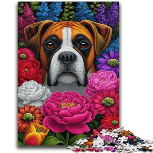 Boxer-Hunde-Puzzles für Erwachsene 1000, Lernspiel, Herausforderungsspielzeug, ganze Familie (38x52cm) von LYXIANY