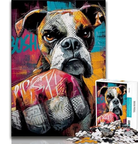 Boxer-Hunde-Puzzles für Teenager, 1000 Teile, Mustermontage, Spaß bei Aktivitäten zu Hause, Geburtstagsgeschenk, Reisegeschenke (50x75cm) von LYXIANY