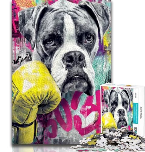 Boxer-Hunde-Puzzles für Teenager, 1000 Teile, Mustermontage, Spaß bei Aktivitäten zu Hause, Geburtstagsgeschenk, Reisegeschenke (50x75cm) von LYXIANY