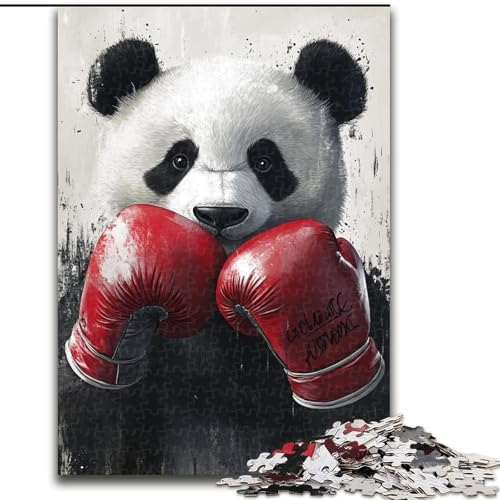 Boxer Panda 1000-teiliges Puzzle für Erwachsene und Jugendliche ab 14 Jahren, Heimdekoration, Familienspiele, Weihnachts- und Geburtstagsgeschenke, 26x38cm von LYXIANY