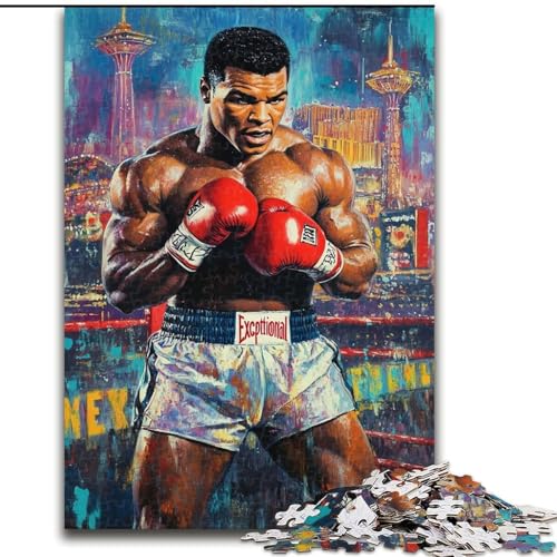 Boxer-Puzzle für Erwachsene, 1000 Teile, Lernspiele, Heimdekoration, einzigartige Heimdekoration und Geschenke (26x38cm) von LYXIANY