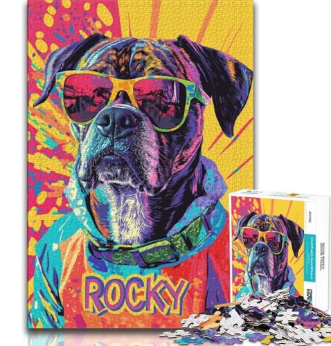Boxer-Puzzle für Teenager, 1000 Puzzles, Lernspiele, Wanddekoration, einzigartige Geburtstags (38x26cm) von LYXIANY