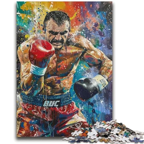 Boxer-Puzzle mit 1000 Teilen, anspruchsvoll zu vervollständigen, Aber unterhaltsam und humorvoll, mit passendem Poster und Quizblatt (38x52cm) von LYXIANY