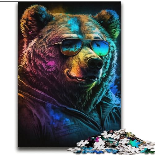 Braunbär-Boxer-Puzzles für Teenager, Lernspielzeug, Familienspiele, geeignet als Schreibtischdekoration (70x100cm) von LYXIANY