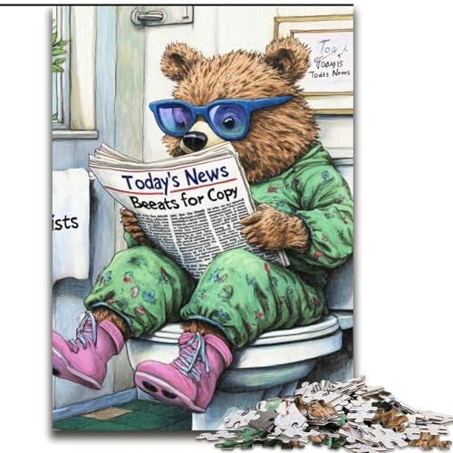 Brown Bear Go Toilet-Puzzles für Erwachsene, 1000-teiliges unmögliches Puzzle für Erwachsene, DIY-Kunstwerk, 50x75cm Brown Bear Go Toilet-Puzzles für Erwachsene, 1000-teiliges unmögliches Puzzle für Erwachsene, DIY-Kunstwerk, 50x75cm von LYXIANY