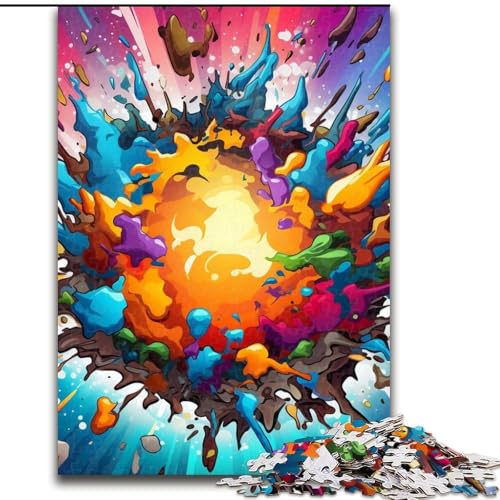 Bunte Explosion 1000-teiliges Puzzle für Erwachsene Muttertag, Geburtstag, Weihnachten, 26x38cm von LYXIANY
