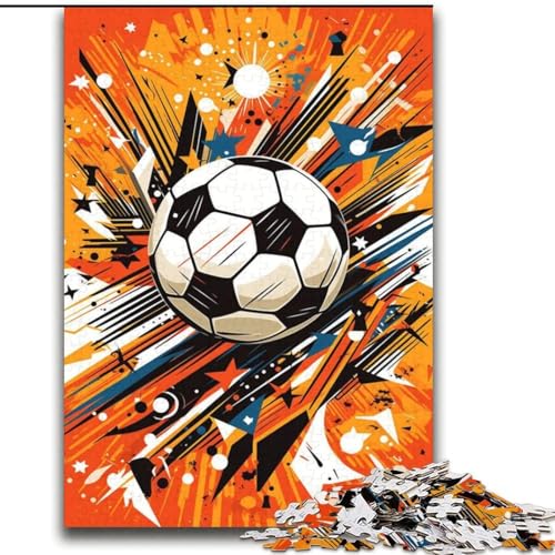 Bunte Fußball-Puzzles für Erwachsene, Stressabbau, Zeitvertreib im Urlaub zu Hause, mit passendem Poster und Quizblatt (70x100cm) von LYXIANY