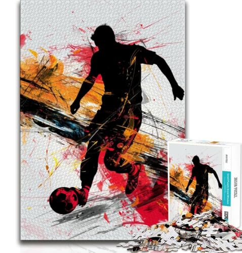 Bunte Fußball-Puzzles für Erwachsene, helfen dem Gehirn, süchtig machendes Spielzeug zu trainieren, um Geduld zu fördern Geeignet für Paare (75x50cm) von LYXIANY