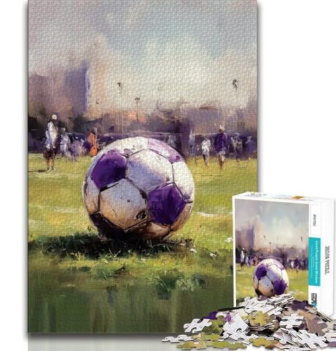 Bunte Fußball-Puzzles für Teenager, 1000 Puzzleteile, zum Zeitvertreib zu Hause, jedes Teil ist einzigartig – anspruchsvolles Familienspiel, 38x26cm von LYXIANY