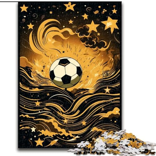 Bunte Fußball-Puzzles für Teenager, 1000 Teile, Familienaktivität mit passendem Poster und Quizblatt für Kinder ab 14 Jahren (50x75cm) von LYXIANY