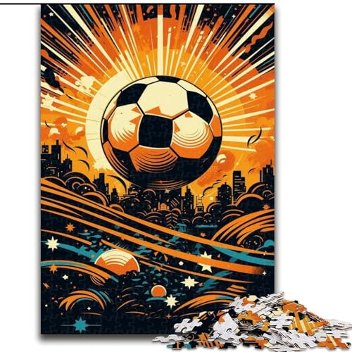Bunte Fußball-Puzzles mit 1000 Teilen für Erwachsene, Staycation-Zeitvertreib-Geburtstagsgeschenk, Geschenke, Wandkunst für 14+ (26x38cm) von LYXIANY