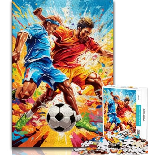Bunte Fußball-Sport-Puzzles für Erwachsene und Teenager, helfen dem Gehirn beim Trainieren, süchtig machendes Spielzeug, um Geduld zu fördern, geeignet für Paare (38x26cm) von LYXIANY