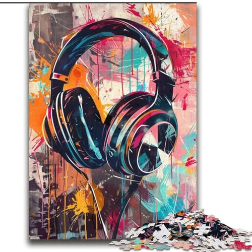 Bunte Kopfhörer-Malpuzzles 2000 Teile für Erwachsene, Mustermontage-Angebot als Geschenk für die ganze Familie, geeignet für Kinder ab 14 Jahren (70x100cm) von LYXIANY