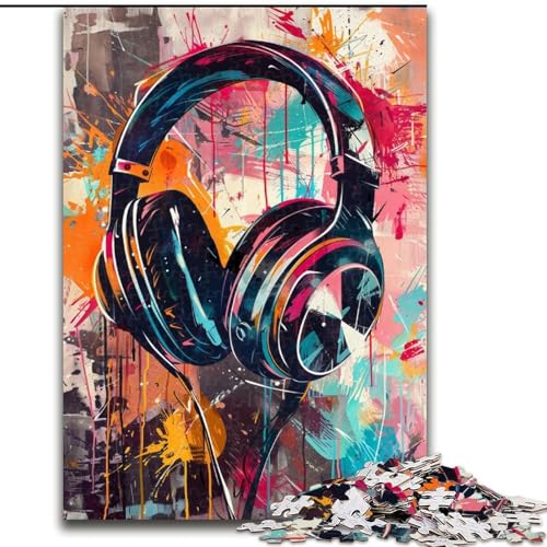 Bunte Kopfhörer-Malpuzzles für Erwachsene und Teenager, geeignet für Kinder ab 14 Jahren, Familienspaß, ganze Familie (50x75cm) von LYXIANY
