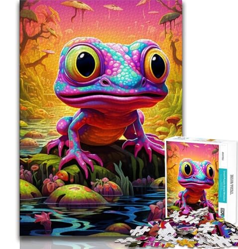 Bunte Laubfrösche, Puzzle 1000 Teile, für Teenager, Geschenke, Lernspiele, Herausforderungsspielzeug, einzigartige Heimdekoration und Geschenke (50x75cm) von LYXIANY