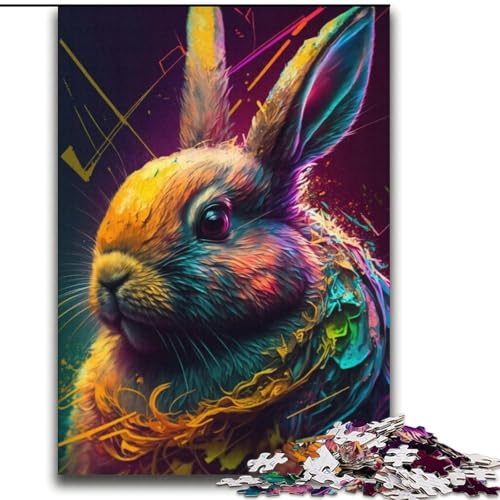 Bunte Osterhasen-Puzzles für Erwachsene, 2000 Teile, helfen dem Gehirn, süchtig machendes Spielzeug zu trainieren, um Geduld zu fördern, perfekte Dekoration (70x100cm) von LYXIANY