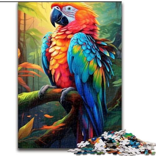 Bunte Papageien-Puzzles für Erwachsene, 1000 Puzzles aus Karton, anspruchsvolles Denkspiel, Familienaktivität, Heimdekoration, Größe 38x26cm von LYXIANY