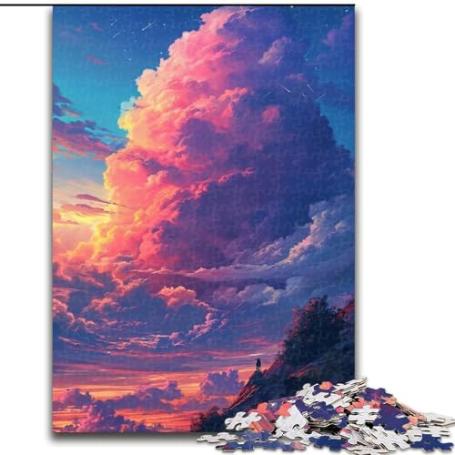 Bunte Wolken-Puzzles im Anime-Stil für Erwachsene und Jugendliche, 1000 Teile, herausforderndes Spiel und Familienspiel, Eltern-Kind-Interaktion (50x75cm) von LYXIANY