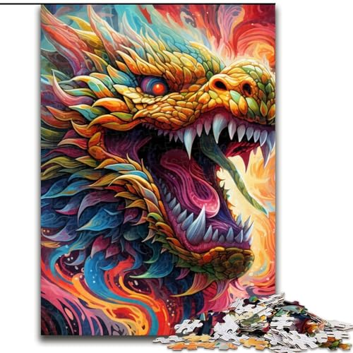 Bunte chinesische Drachen-Puzzles für Erwachsene, 1000-teiliges unmögliches Puzzle für Erwachsene, DIY-Kunstdekor, 26x38cm Bunte chinesische Drachen-Puzzles für Erwachsene, 1000-teiliges unmögliches Puzzle für Erwachsene, DIY-Kunstdekor, 26x38cm von LYXIANY