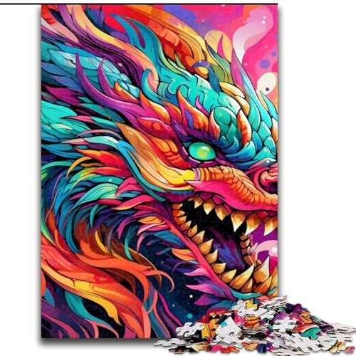 Bunter Kunstdrache, 1000-teiliges Puzzle, anspruchsvolles Denkspiel für Teenager, 50x75cm Bunter Kunstdrache, 1000-teiliges Puzzle, anspruchsvolles Denkspiel für Teenager, 50x75cm von LYXIANY