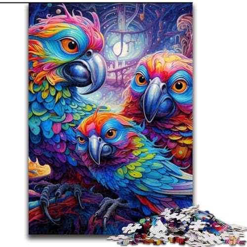Bunter Papagei, 1000-teiliges Puzzle für Erwachsene, Muttertag, Geburtstag, Weihnachten, 26x38cm von LYXIANY