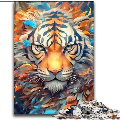 Bunter Tiertiger, 2000 Teile Puzzle für Erwachsene und Jugendliche, Lernspielzeug, lustige Familienspiele, einzigartige Heimdekoration (70x100cm) von LYXIANY