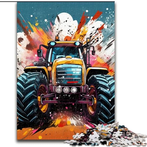 Bunter Traktor, 1000-teiliges Puzzle, anspruchsvolles Denkspiel für Teenager, 50x75cm von LYXIANY