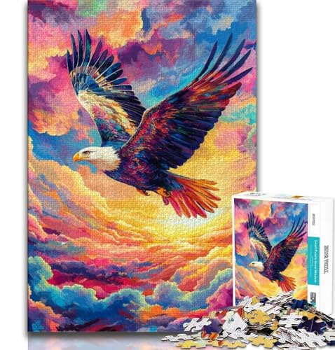 Buntes Adler-Puzzle mit 1000 Teilen für Teenager, Denkspiel, Wanddekoration, einzigartige Geburtstags (38x26cm) von LYXIANY